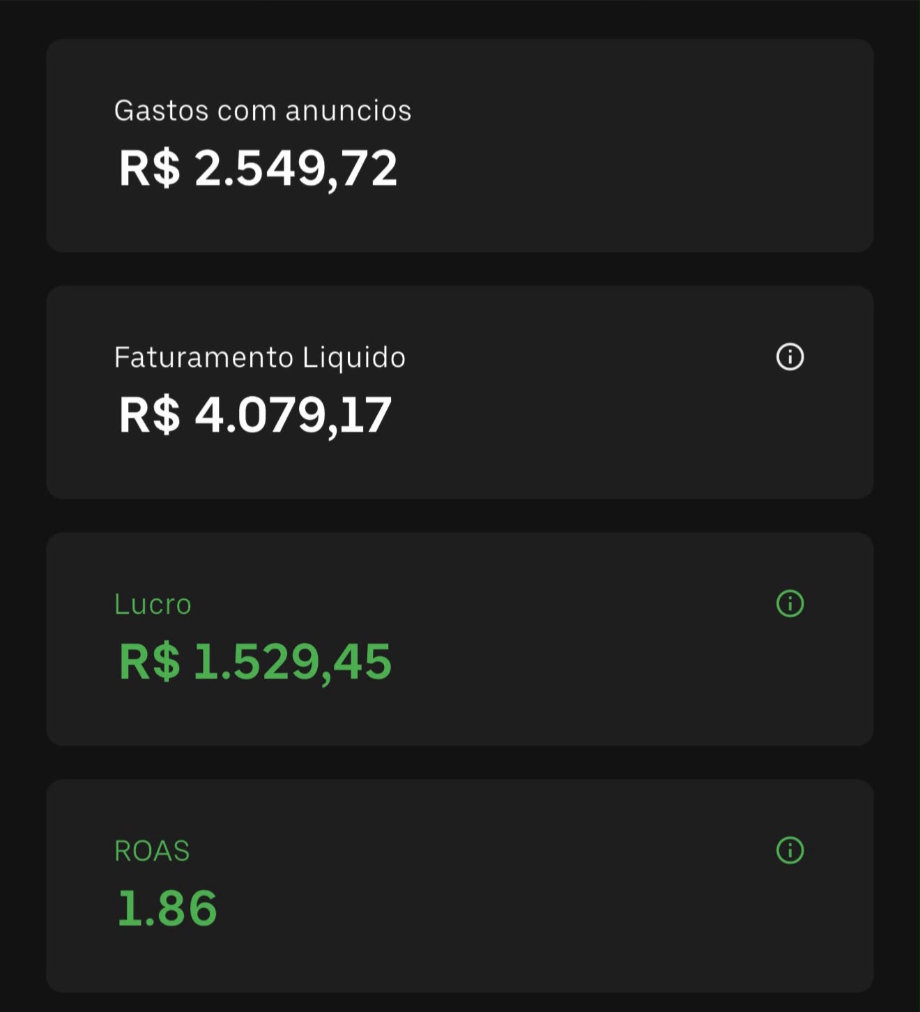 Resultado de aluno do Guia Low Ticket na Prática 1